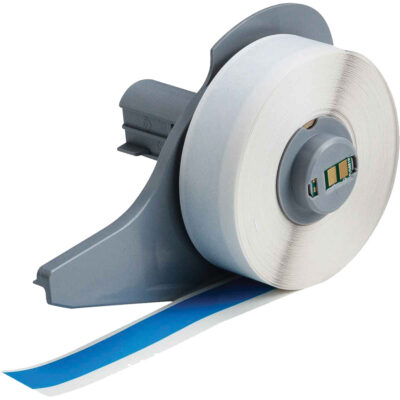 Ruban pour imprimantes d'étiquettes intérieures et extérieures, Vinyle, Bleu, Largeur de 0,5"