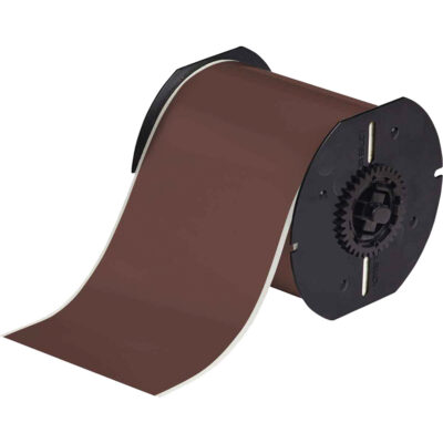Ruban pour imprimantes d'étiquettes intérieures et extérieures, Vinyle, Brun, Largeur de 4"