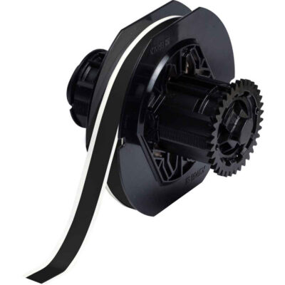 Ruban pour imprimantes d'étiquettes intérieures et extérieures, Vinyle, Noir, Largeur de 0,5"