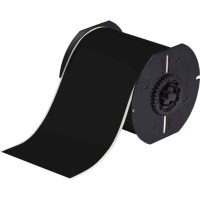 Ruban pour imprimantes d'étiquettes intérieures et extérieures, Vinyle, Noir, Largeur de 4"