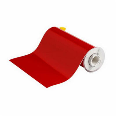 Ruban pour imprimantes d'étiquettes intérieures et extérieures, Vinyle, Rouge, Largeur de 10"
