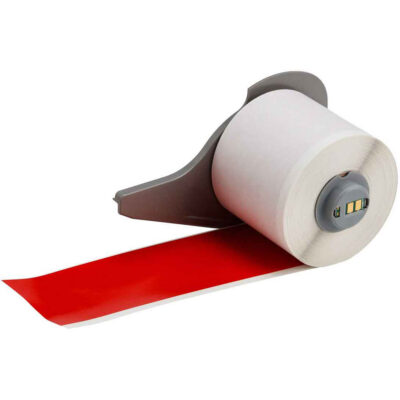 Ruban pour imprimantes d'étiquettes intérieures et extérieures, Vinyle, Rouge, Largeur de 2"