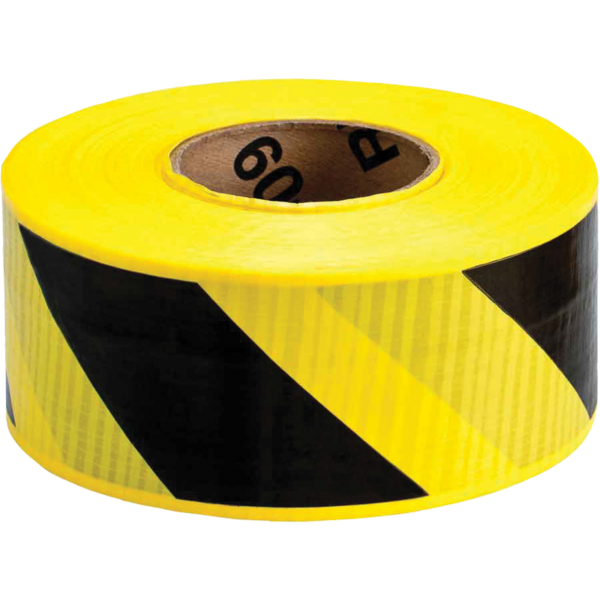 Ruban renforcé pour barricade, 3" la x 500' lo, 4 mils, Noir sur jaune