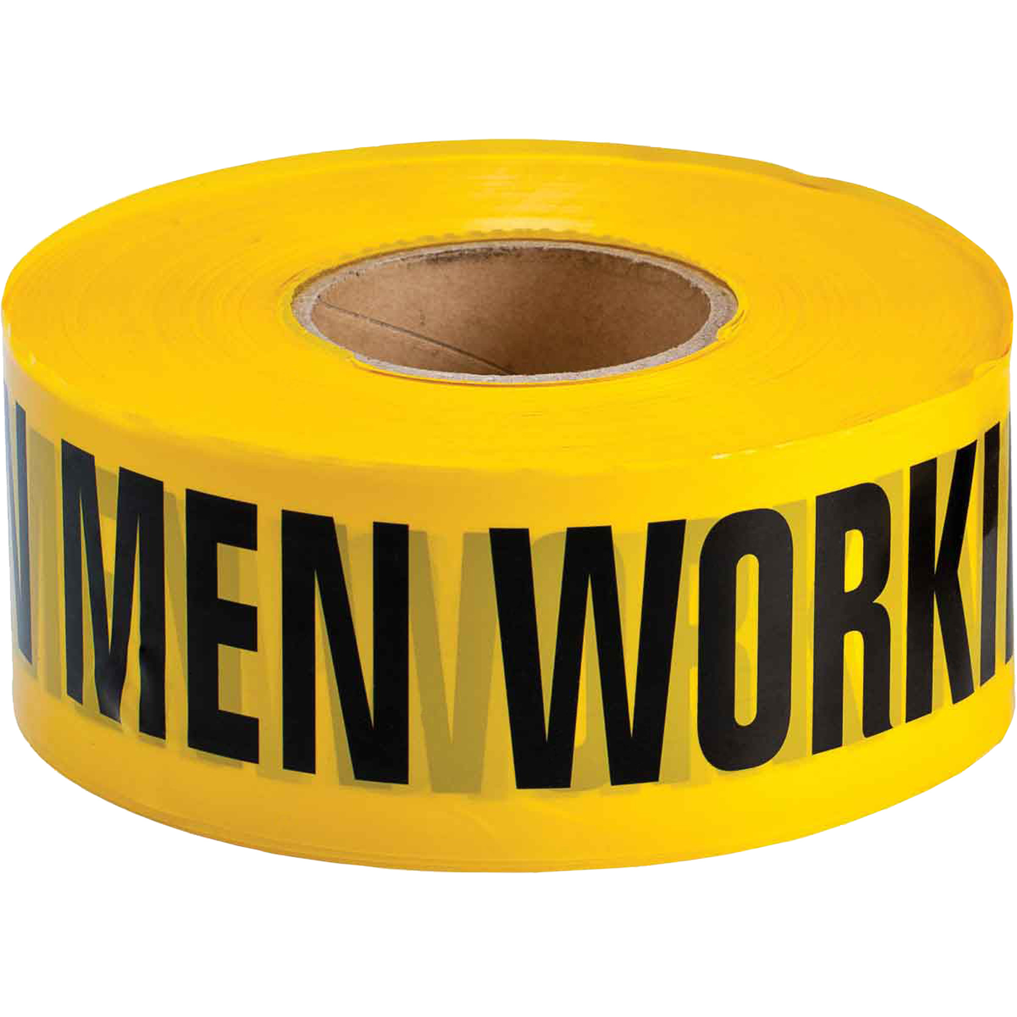 Ruban renforcé pour barricade, Anglais, 3" la x 500' lo, 4 mils, Noir sur jaune