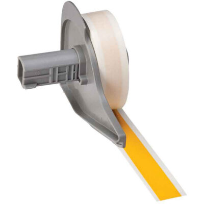Ruban repositionnable pour imprimante d'étiquettes, Vinyle, Jaune, Largeur de 0,5"