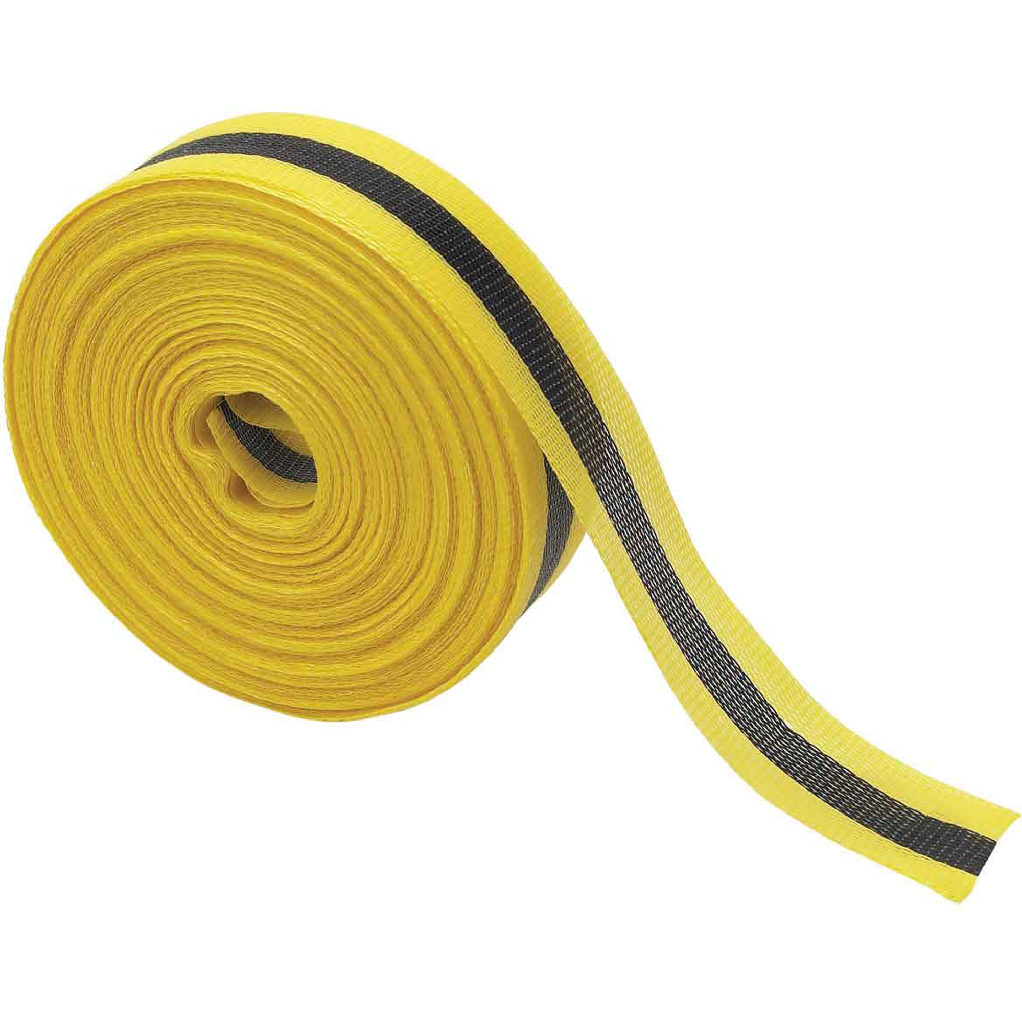 Ruban tissé pour barricade, 2" la x 200' lo, 2 mils, Noir sur jaune