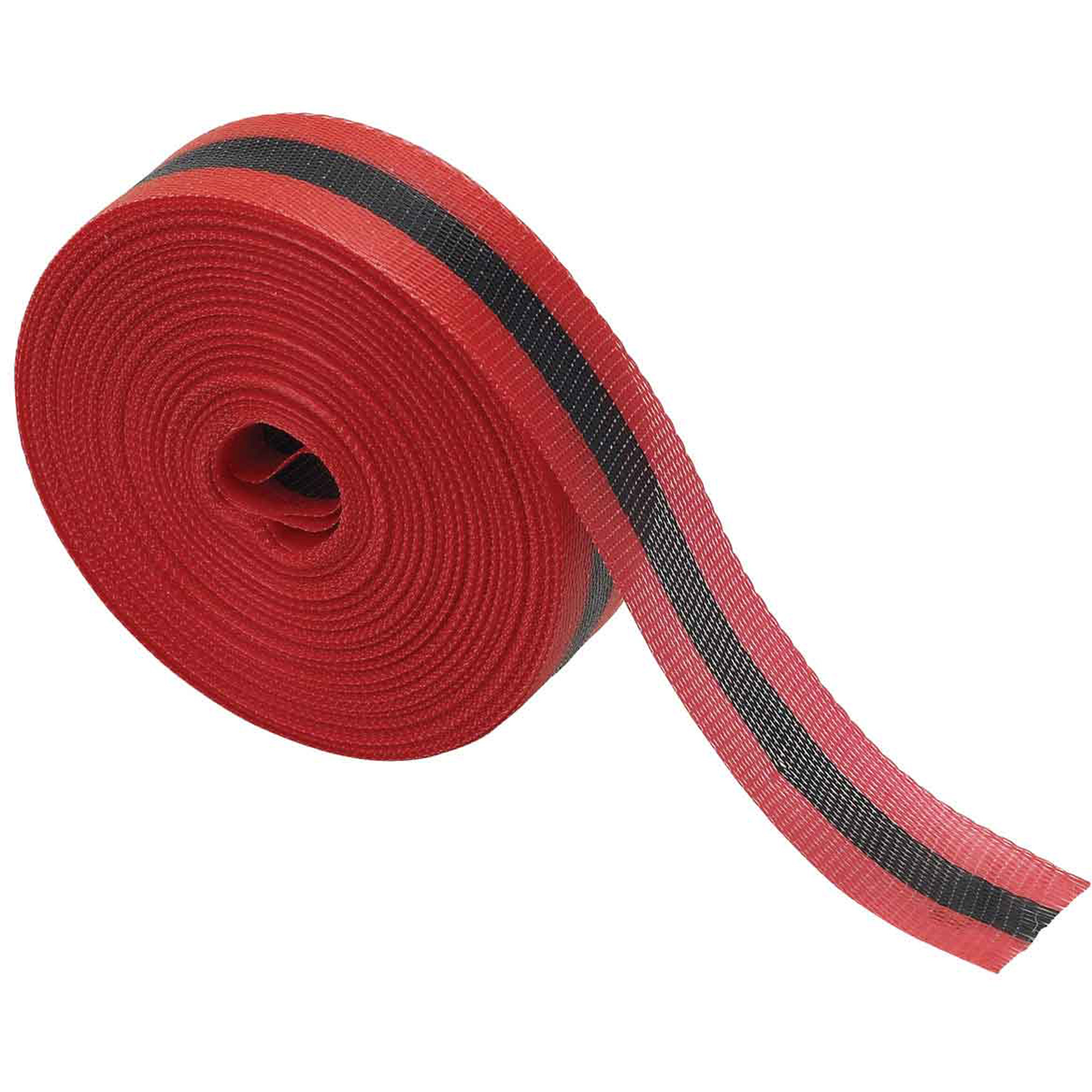 Ruban tissé pour barricade, 2" la x 200' lo, 3 mils, Noir/rouge