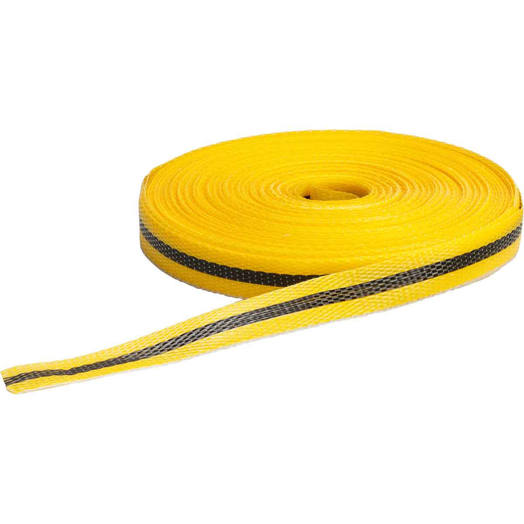 Ruban tissé pour barricade, 3/4" la x 150' lo, 3 mils, Noir sur jaune