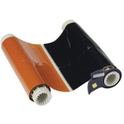 RUBAN,POWERMARK,2 TRANSP 8",NOIR/ORANGE8.8"X200