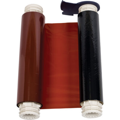 RUBAN,POWERMARK,2 TRANSP 8",NOIR/ROUGE,8.8"X200