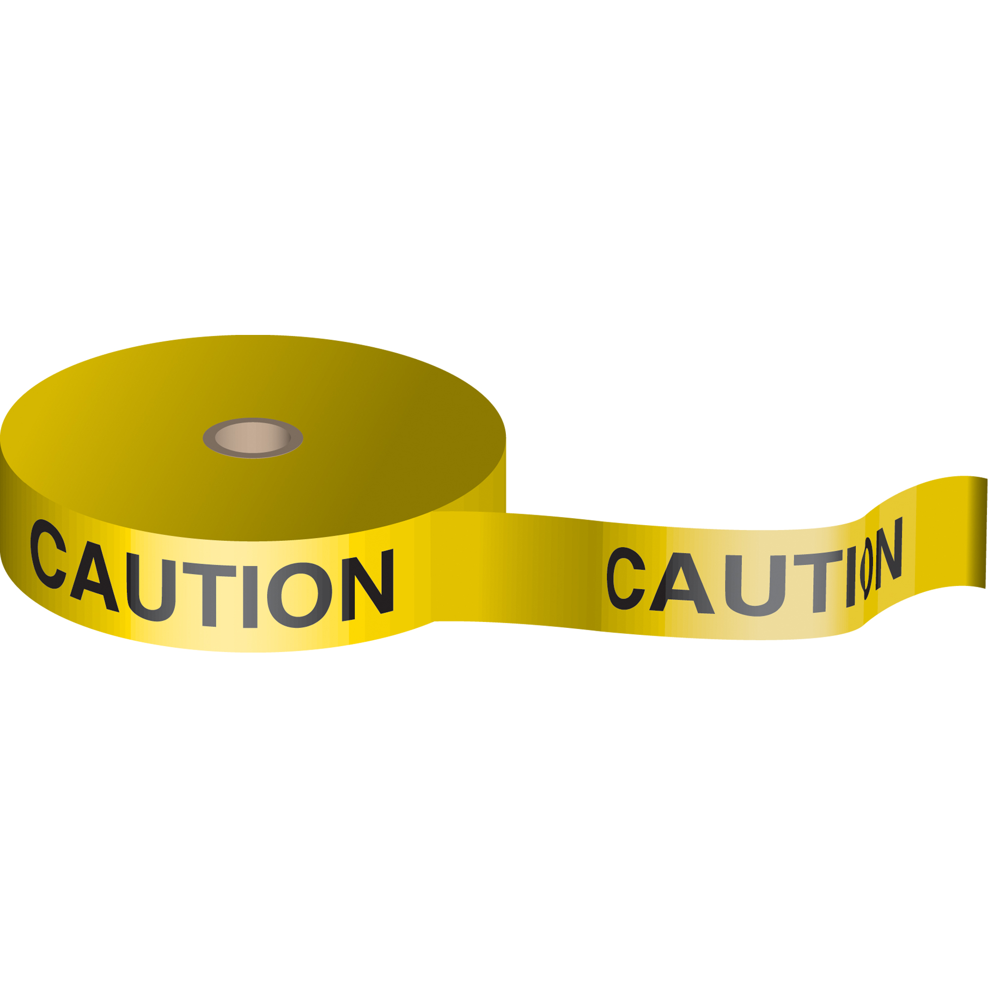 Rubans de signalisation biodégradables, Anglais, 3" la x 150' lo, 1,5 mil, Noir sur jaune