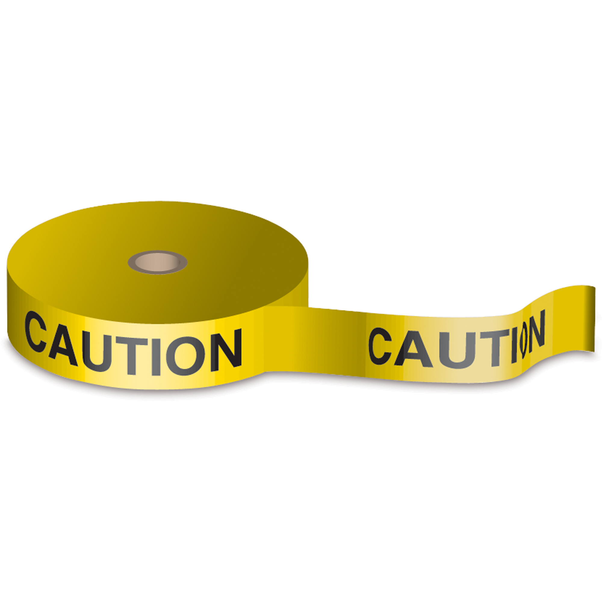 Rubans de signalisation biodégradables, Anglais, 3" la x 150' lo, 1,5 mil, Noir sur jaune