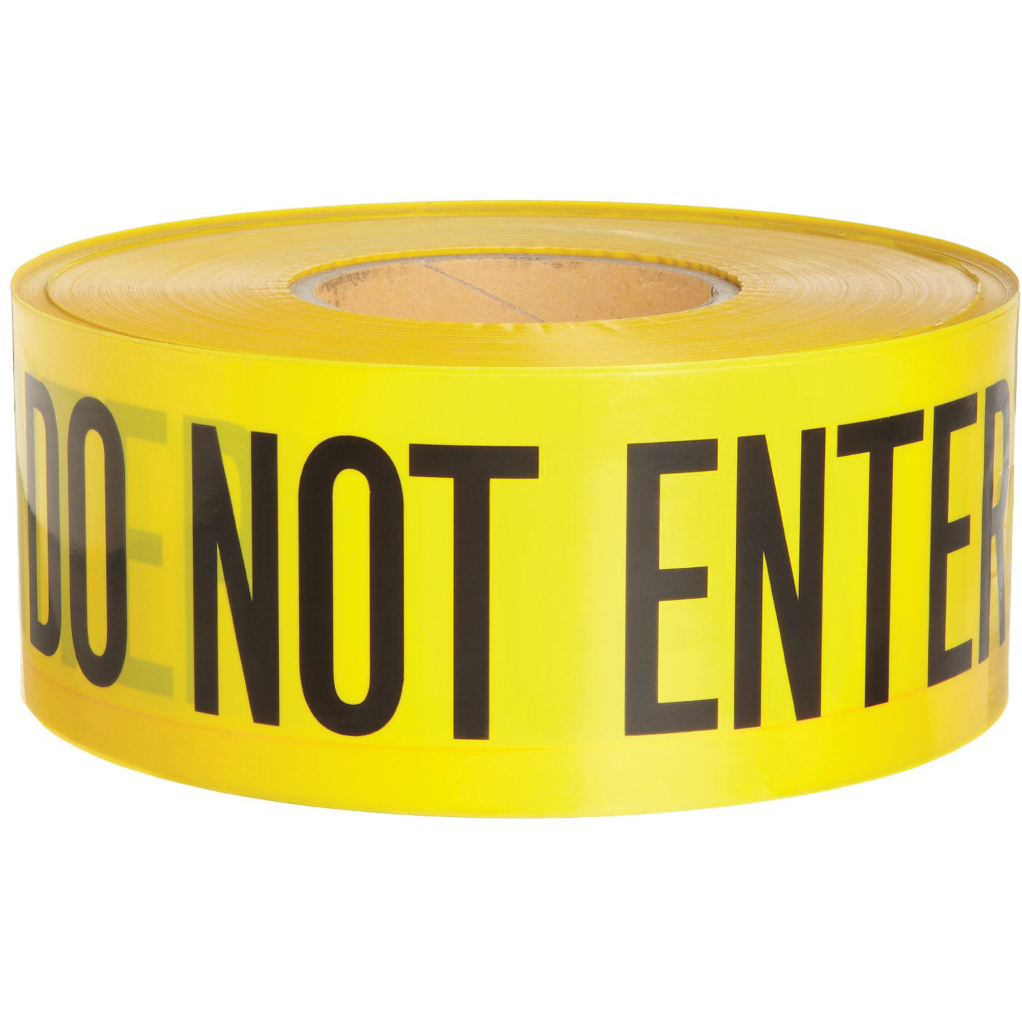 Rubans pour barricades, Anglais, 3" la x 1000' lo, 3 mils, Noir sur jaune