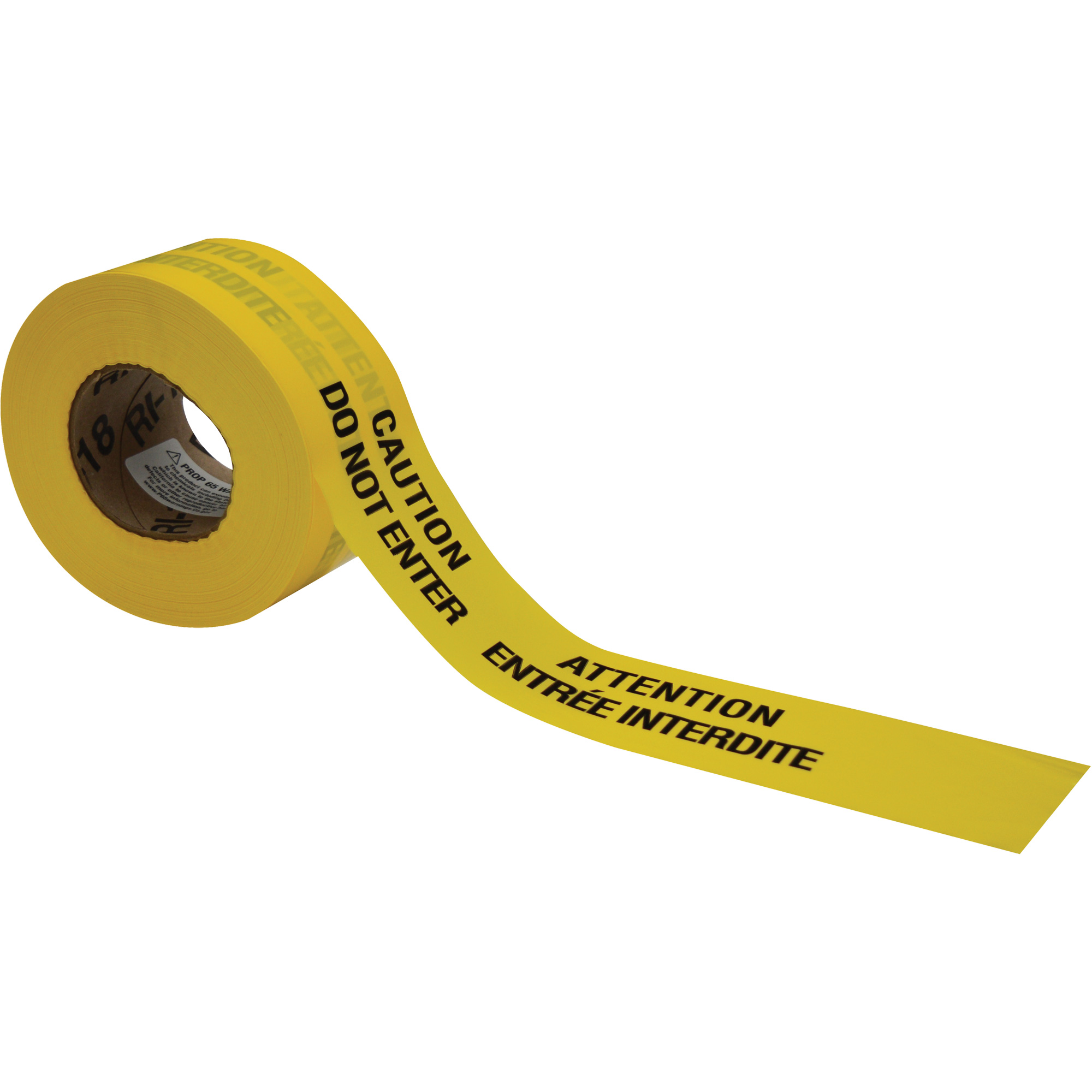 Rubans pour barricades, Bilingue, 3" la x 1000' lo, 3,5 mils, Noir sur jaune