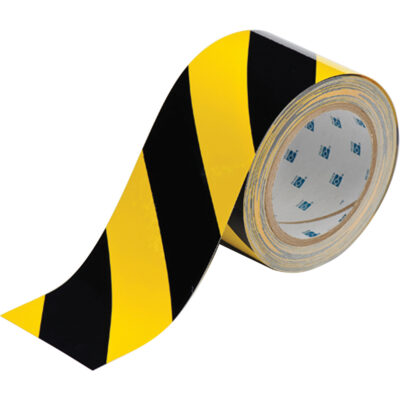 Rubans pour marquage de planchers ToughStripeMD, 3" x 100', Polyester, Noir et jaune