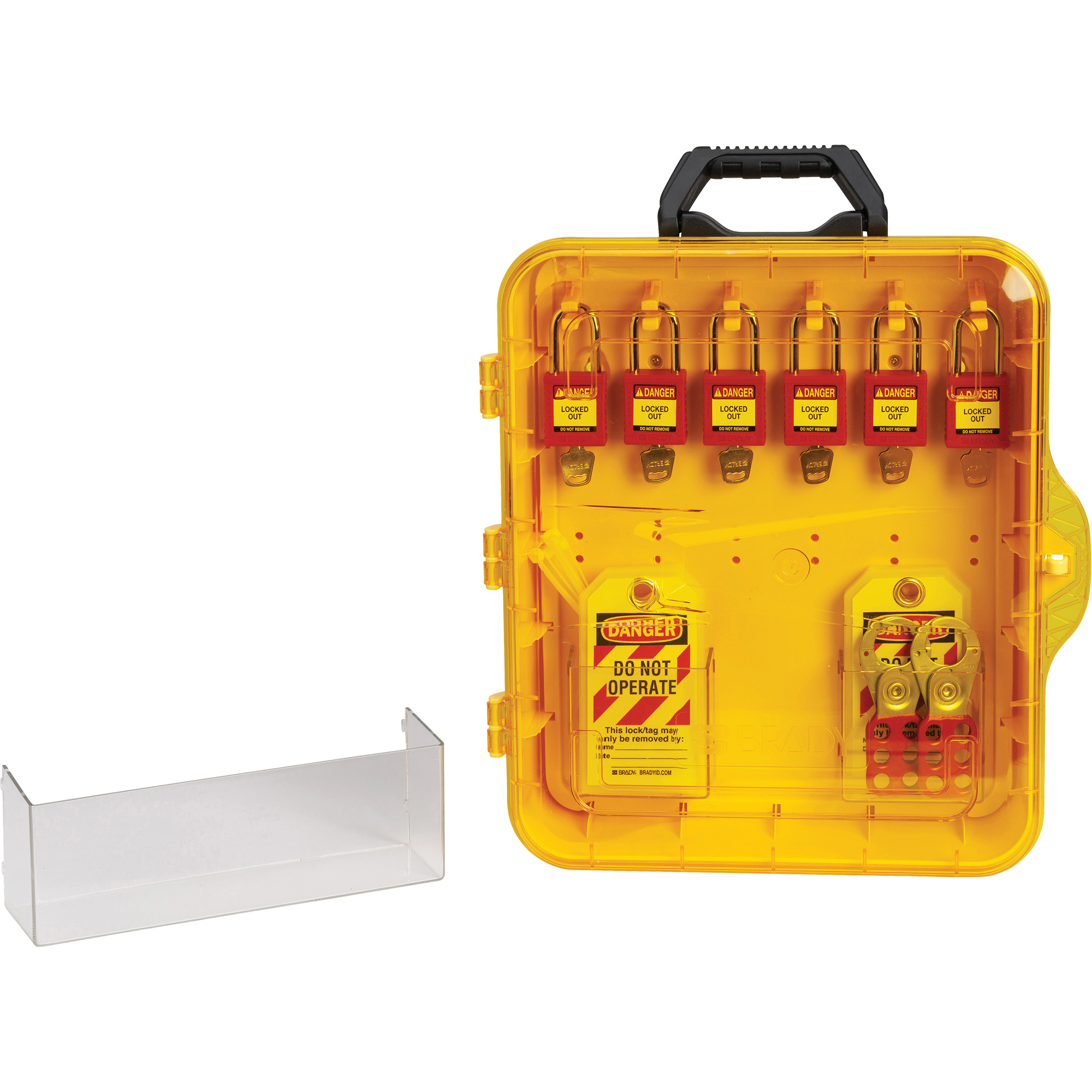 Station de cadenassage avec cadenas de sécurité en nylon utilisant des clés identiques, Cadenas Plastique, Capacité de 6, Cadenas Compris