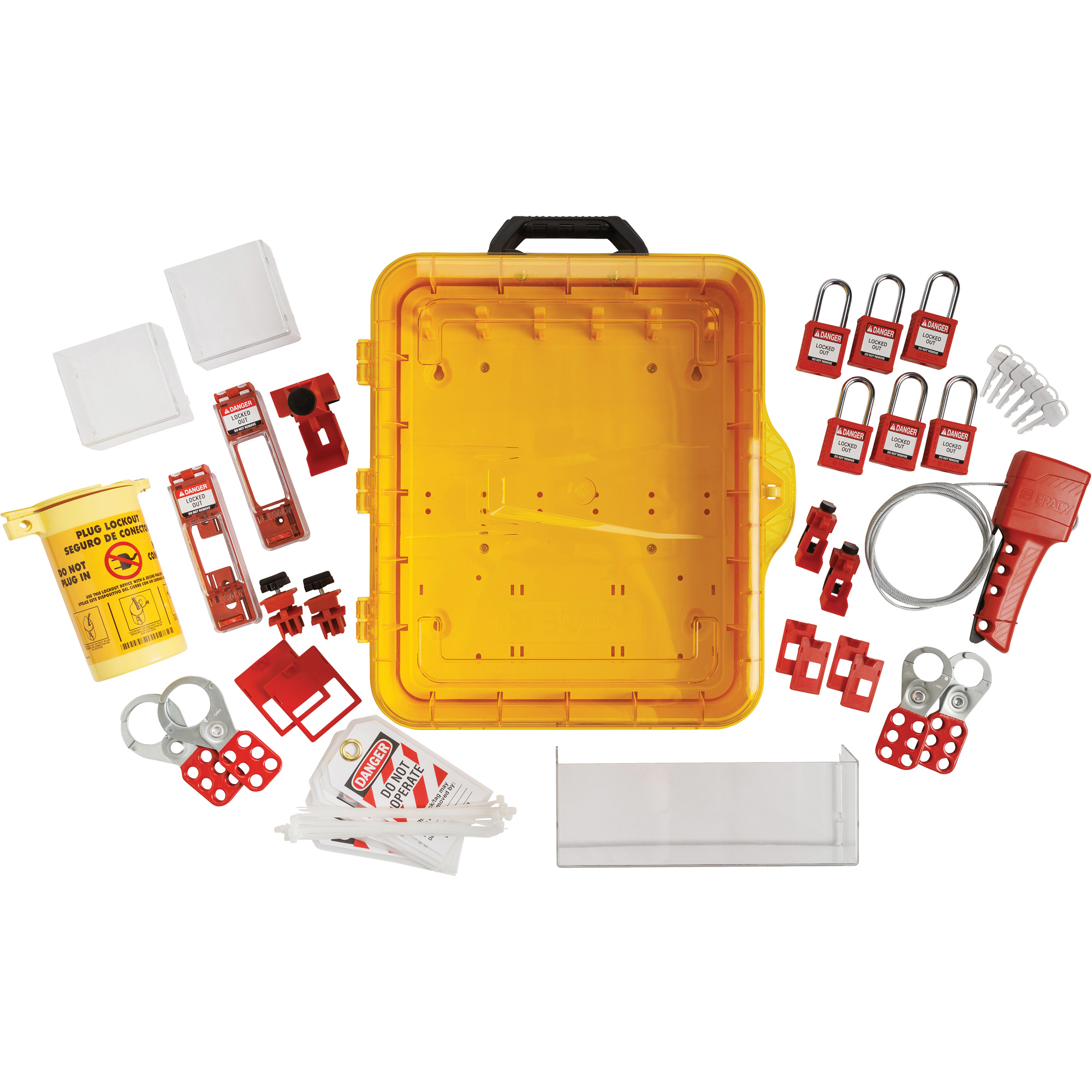 Station de cadenassage électrique avec cadenas de sécurité en nylon à clé identique, Cadenas Plastique, Capacité de 55, Cadenas Compris