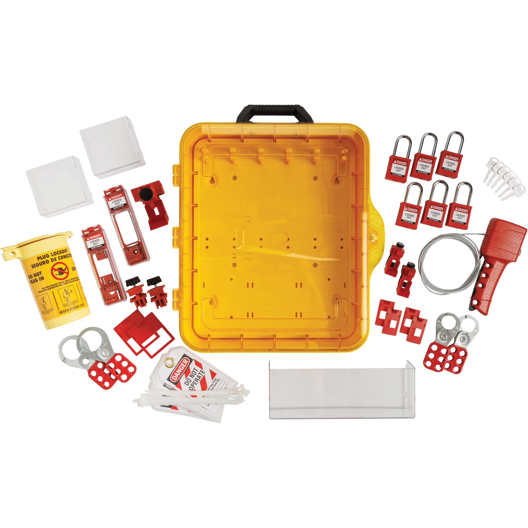 Station de cadenassage électrique avec cadenas de sécurité en nylon utilisant des clés différentes, Cadenas Plastique, Capacité de 60, Cadenas Compris