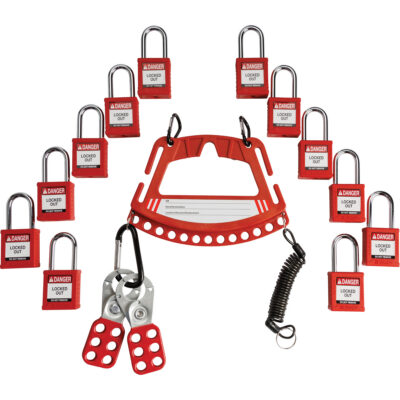 Support pour dispositifs de cadenassage et étiquetage avec cadenas de sécurité en nylon utilisant des clés différentes