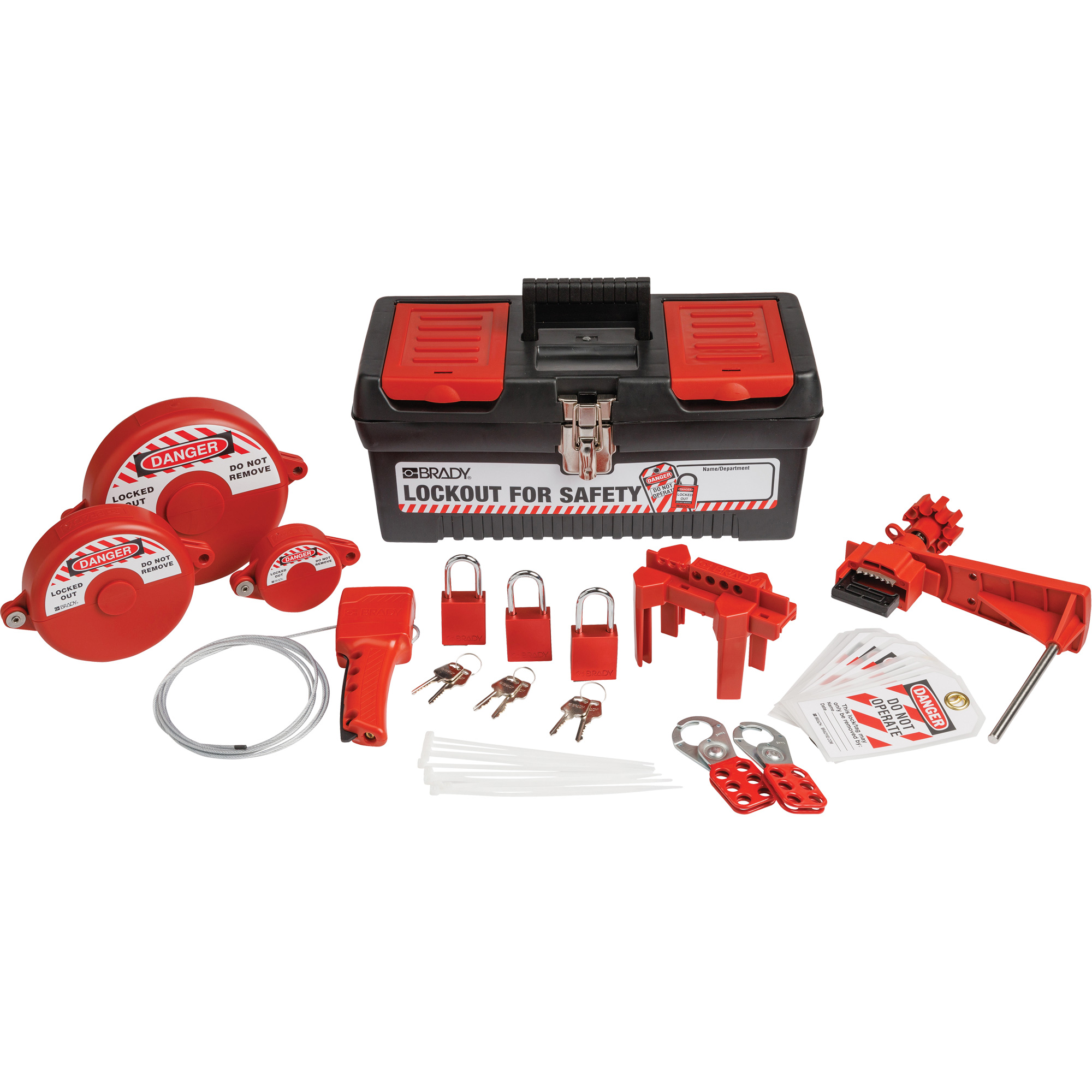 Trousse de cadenassage et d’étiquetage avec cadenas de sécurité en aluminium et boîte à outils, Ensemble Vanne, 32 composants compris
