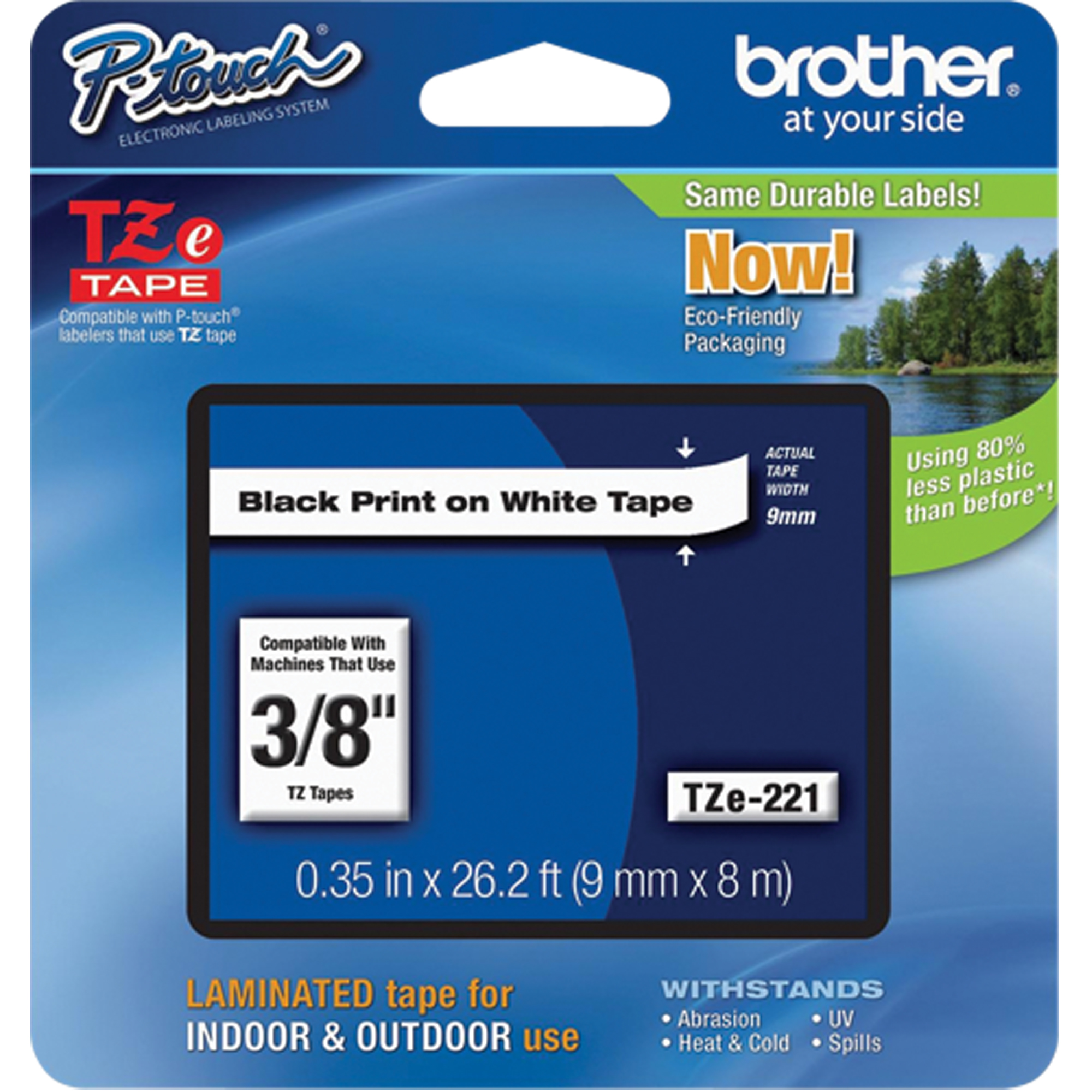 Cartouches de ruban Tze, 9 mm x 314,96" ou 8 m, Noir sur blanc