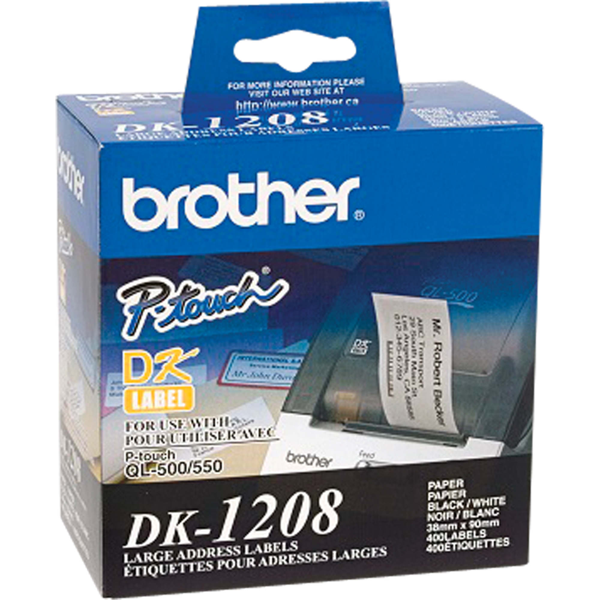 Étiquettes d'adresse de série DK, 1-1/2" la x 3-1/2" la x Blanc