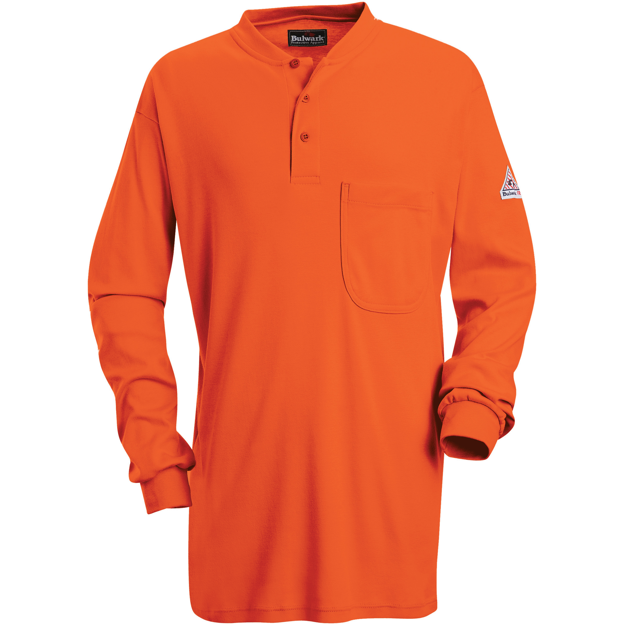 Chemises Henley sans étiquette à manches longues résistantes aux flammes, 2T-Grand, Orange