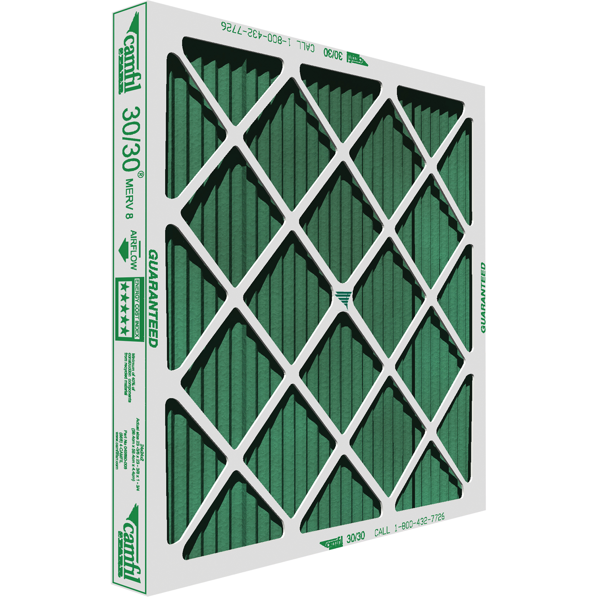 Filtre à panneau de grande capacité 30/30MD, Boîte, MERV 8, 16" la x 2" p x 16" h