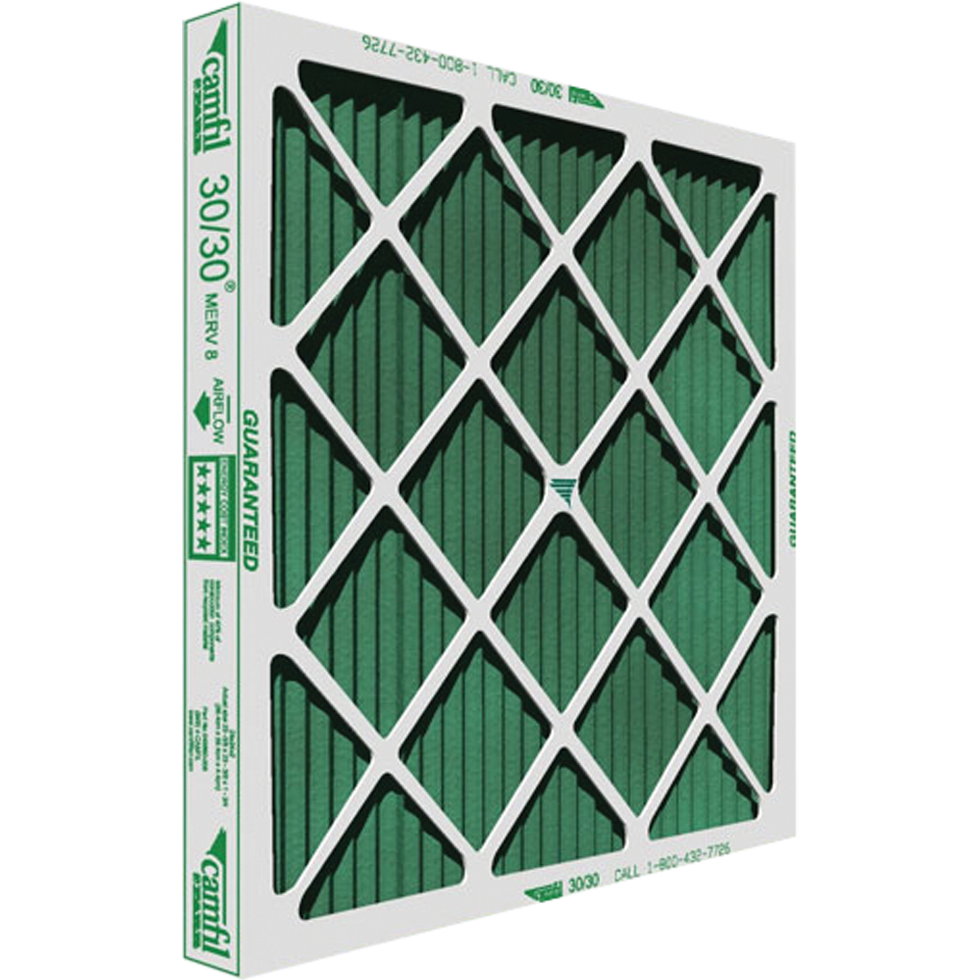 Filtres plissés à panneau 30/30MD de grande capacité, Boîte, MERV 8, 20" la x 2" p x 20" h