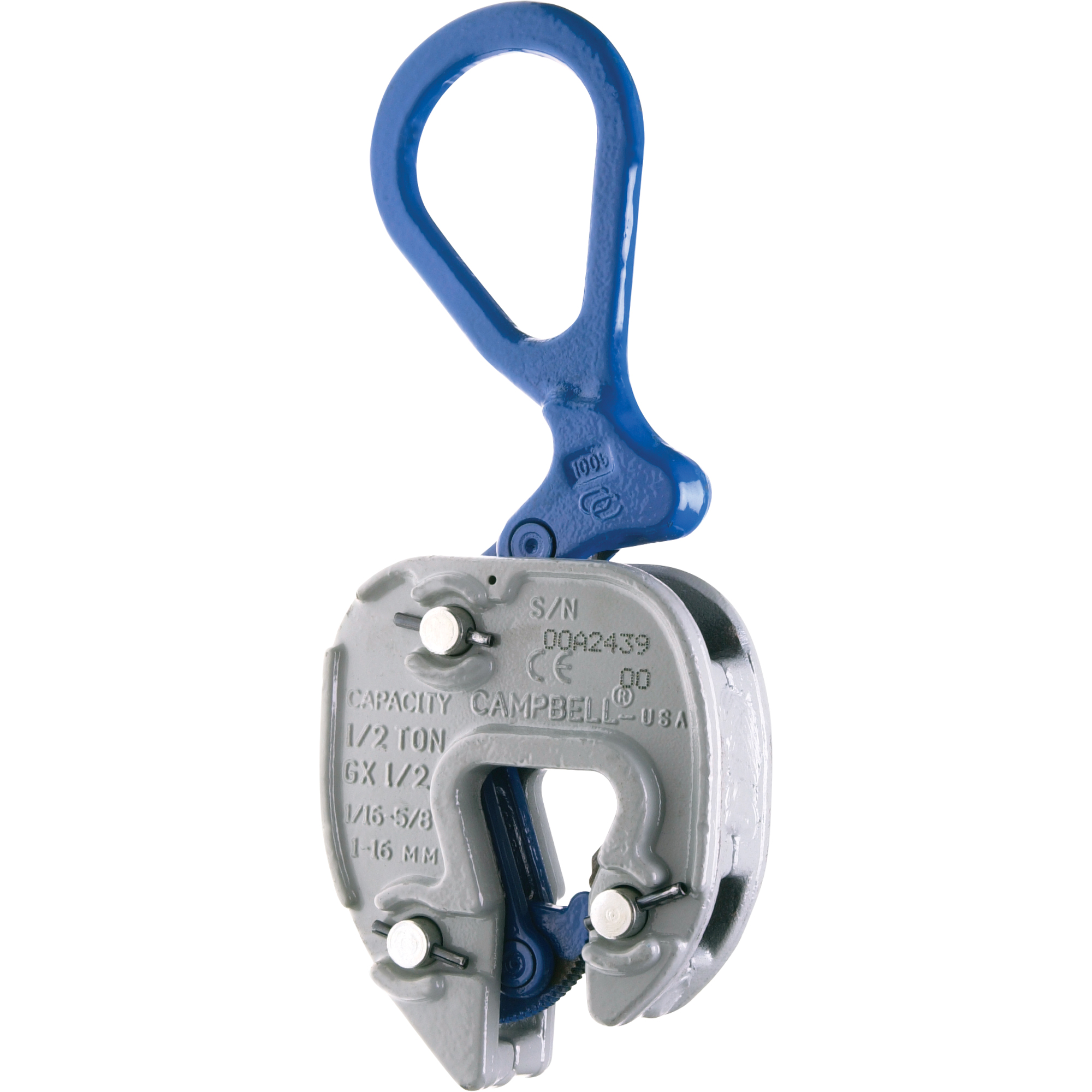 Brides de levage GX, 6000 lb (3 tonnes) Charge d'utilisation max., 1/16" - 1" Ouverture des mâchoires