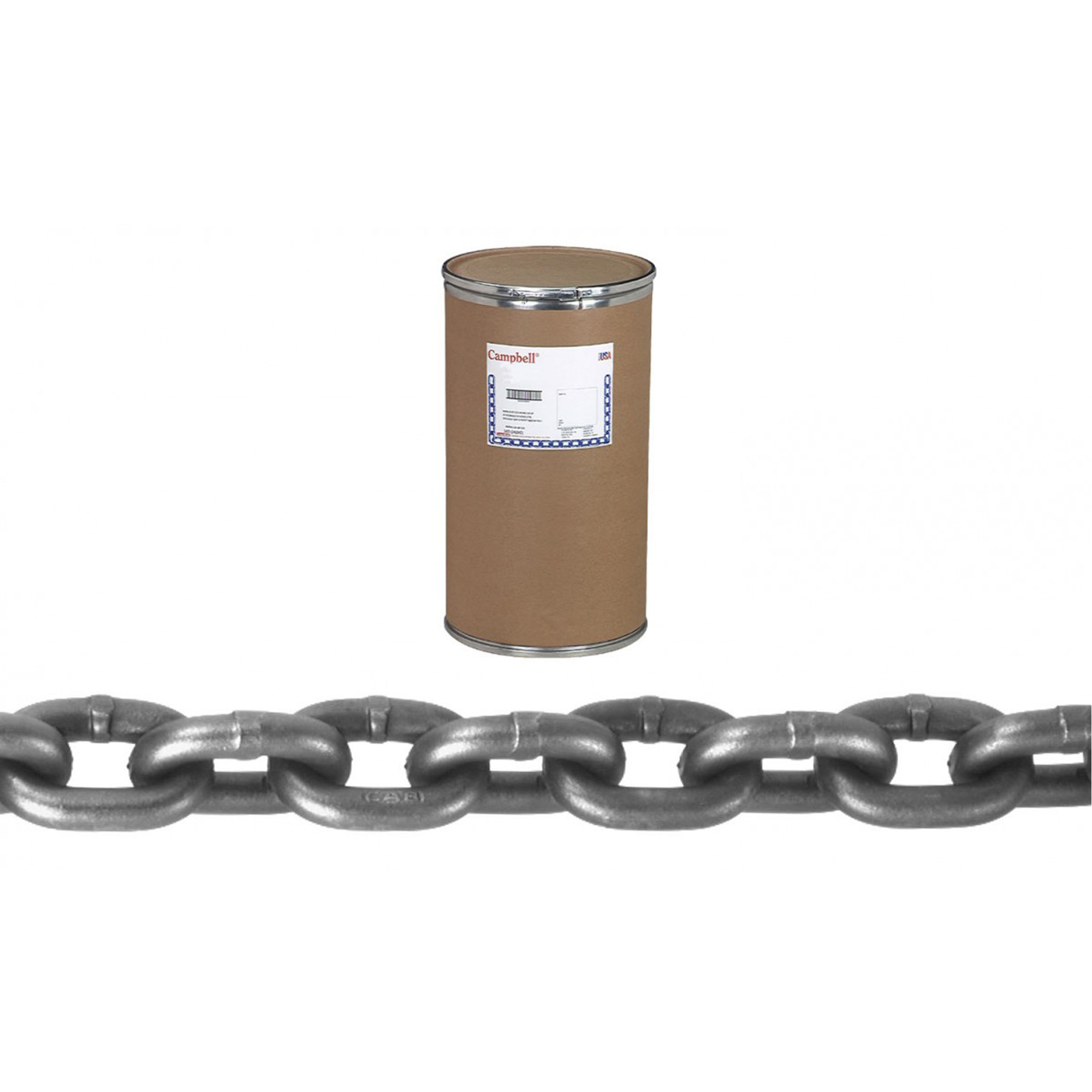 Chaîne came en alliage, Système 8, Acier allié, 1-1/4" x 60' (18,3 m) l, Calibre 80, Charge d'utilisation 72300 lb (36,15 tonnes)
