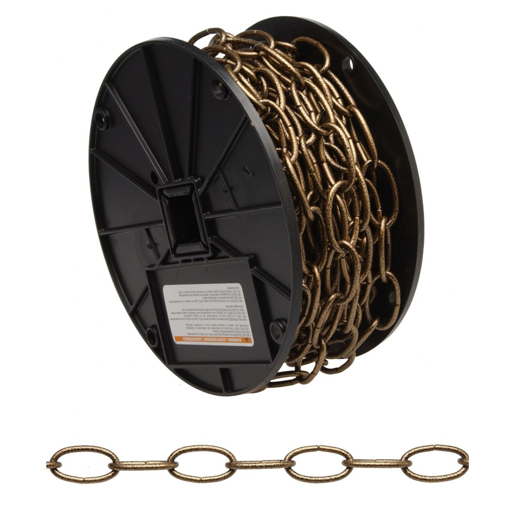 Chaîne décorative, Acier au carbone, #10 x 60' (18,3 m) l, Charge d'utilisation 35 lb (0,0175 tonne)