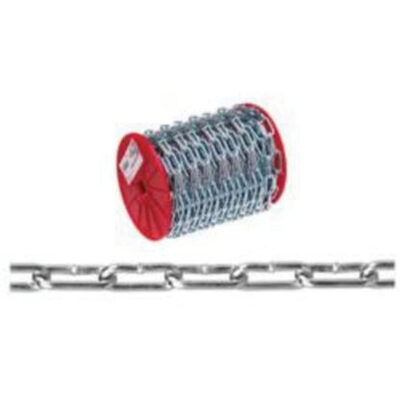 Chaîne droite, Acier à faible teneur en carbone, 2/0 x 120' (36,6 m) l, Charge d'utilisation 520 lb (0,26 tonne)