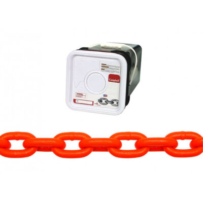 Chaîne haute résistance, Acier au carbone, 5/16" x 60' (18,3 m) l, Calibre 43, Charge d'utilisation 3900 lb (1,95 tonne)
