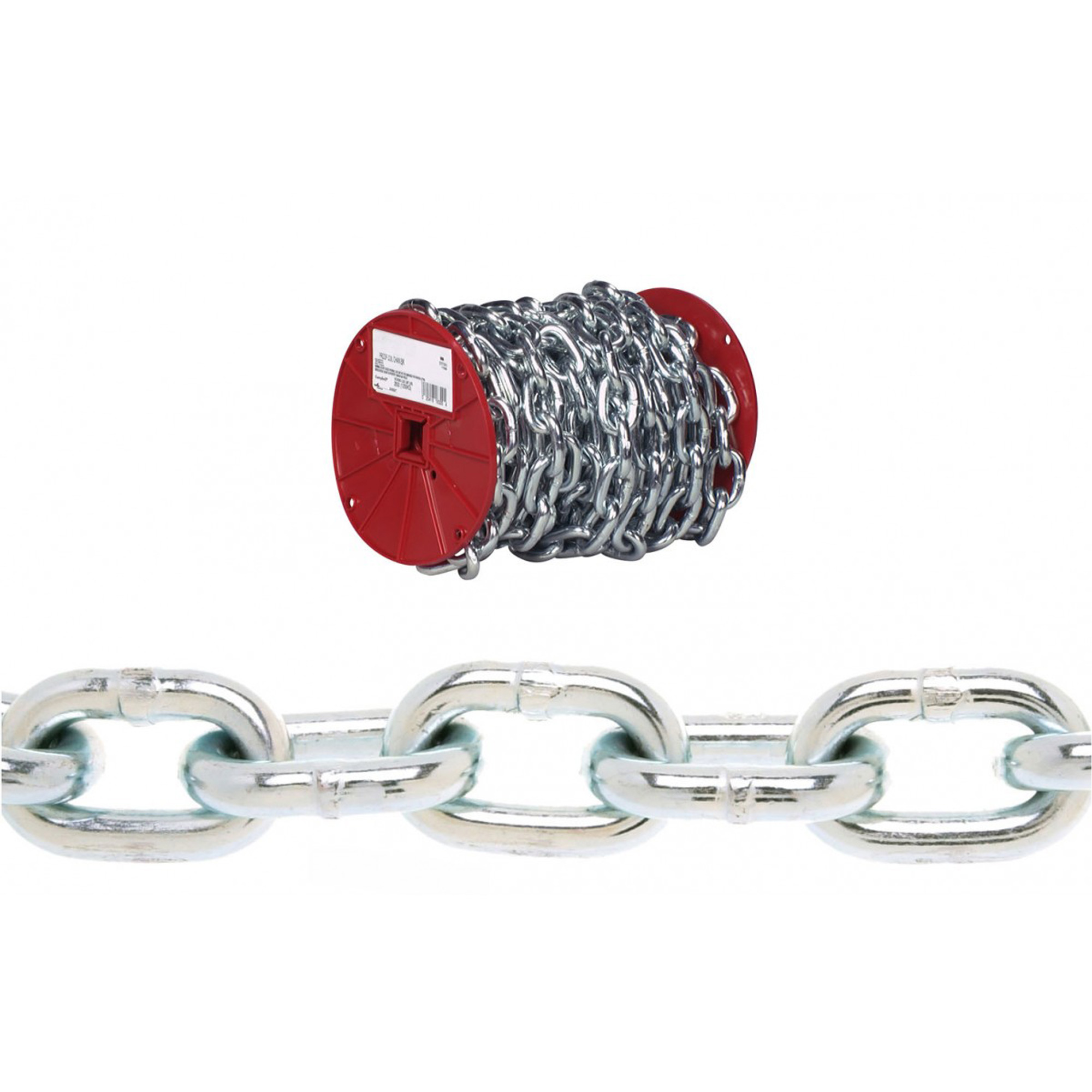 Chaîne ronde Proof CampbellMD, Acier à faible teneur en carbone, 5/16" x 60' (18,3 m) l, Calibre 30, Charge d'utilisation 1900 lb (0,95 tonne)
