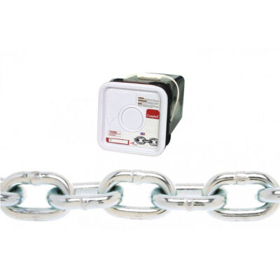 Chaîne ronde Proof CampbellMD, Acier à faible teneur en carbone, 1/4" x 100' (30,4 m) l, Calibre 30, Charge d'utilisation 1300 lb (0,65 tonne)