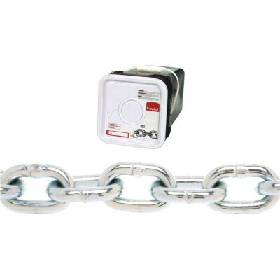 Chaîne ronde Proof CampbellMD, Acier à faible teneur en carbone, 5/16" x 75' (22,9 m) l, Calibre 30, Charge d'utilisation 1900 lb (0,95 tonne)