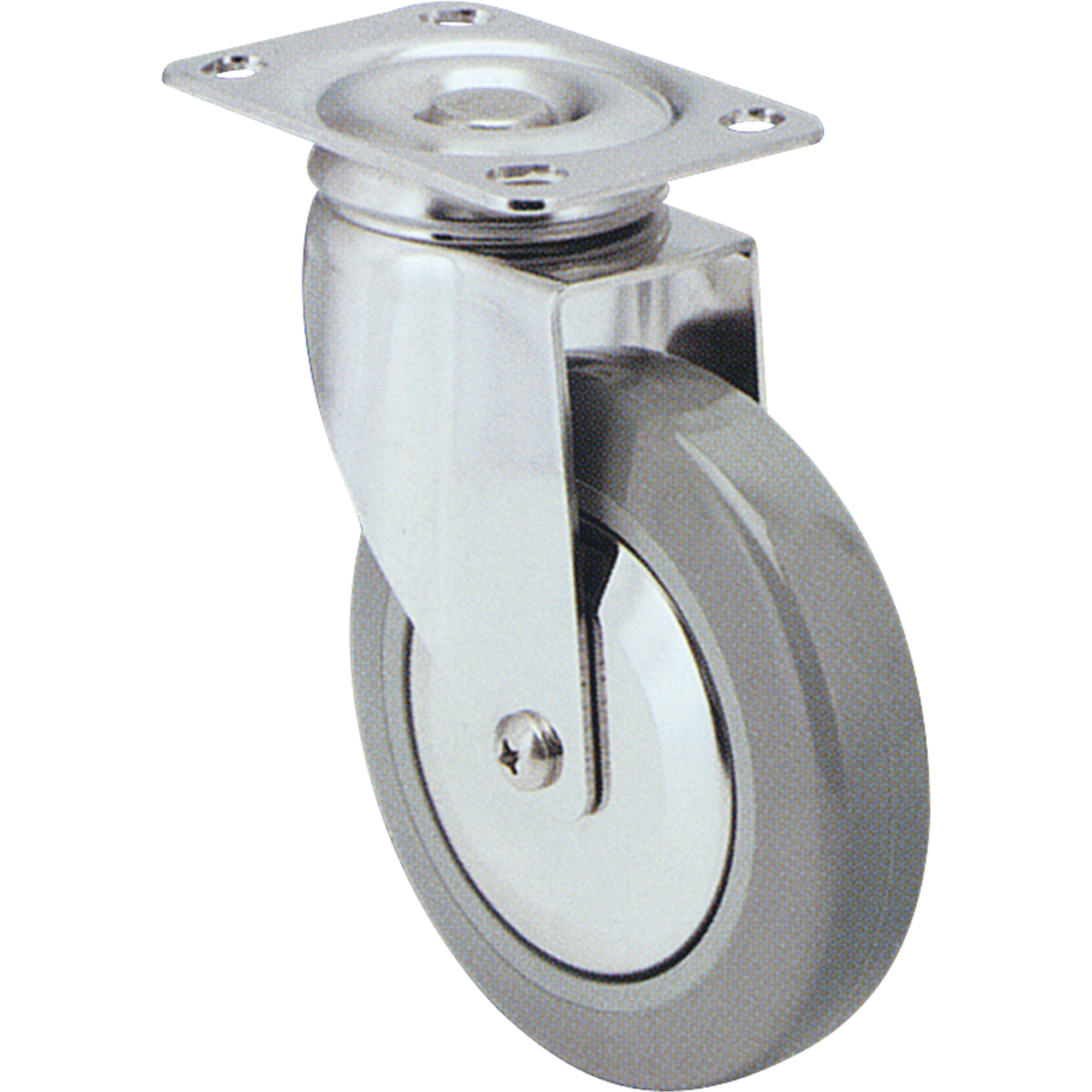 Roulette, Pivotant, 3" (76 mm), Caoutchouc, 125 lb (57 kg)