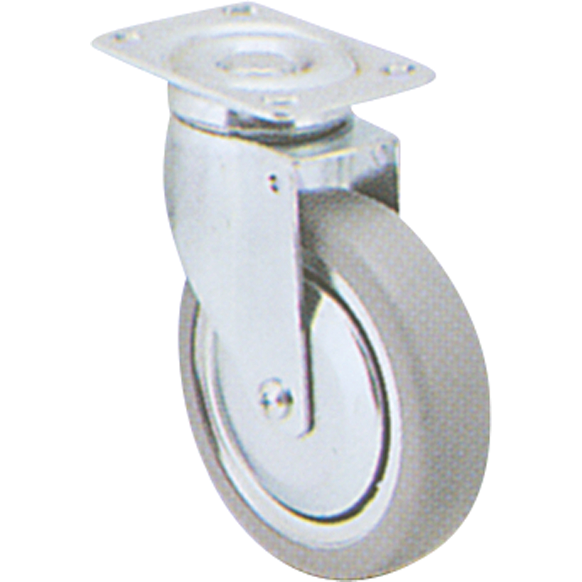 Roulette zinguée, Pivotant, 3" (76 mm), Caoutchouc, 150 lb (68 kg)