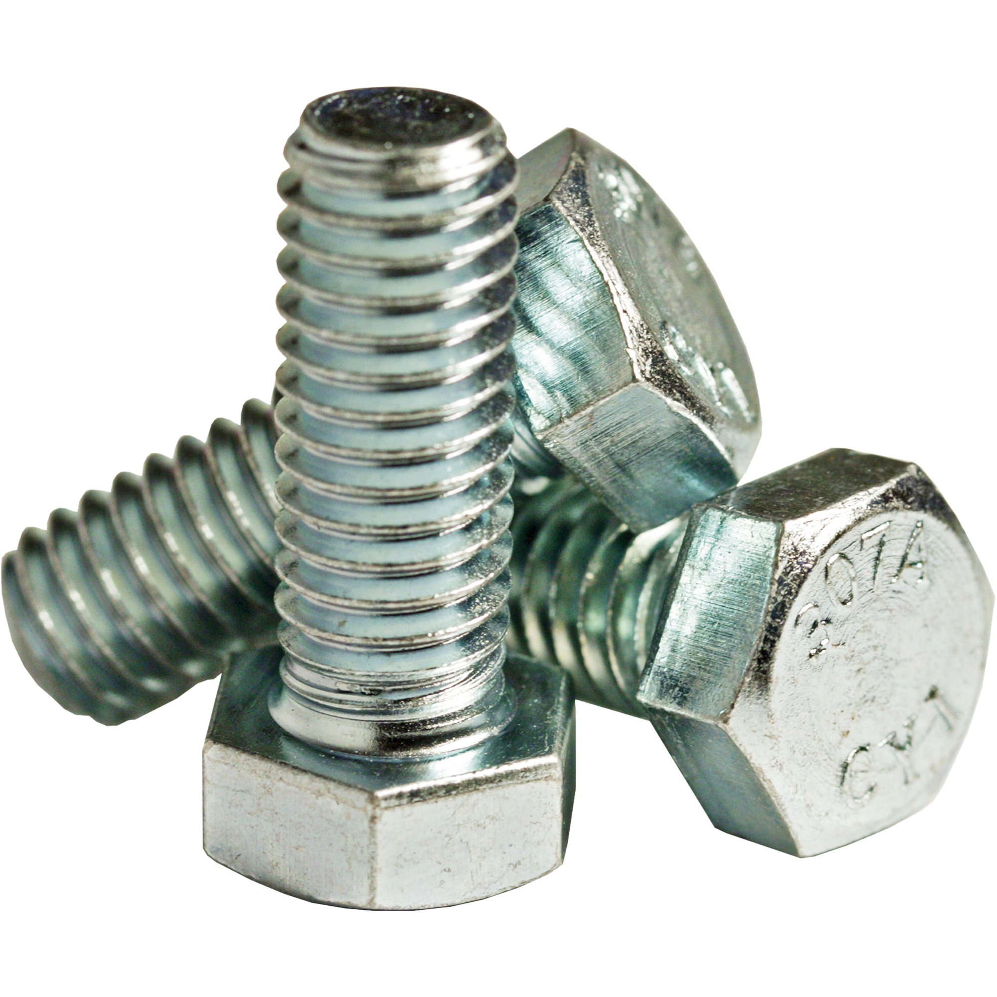 Capuchon vis à tête hexagonale, 3/4" dia., 4-1/2" lo, Zinc Cr+3, Corsé, Grade Calibre A