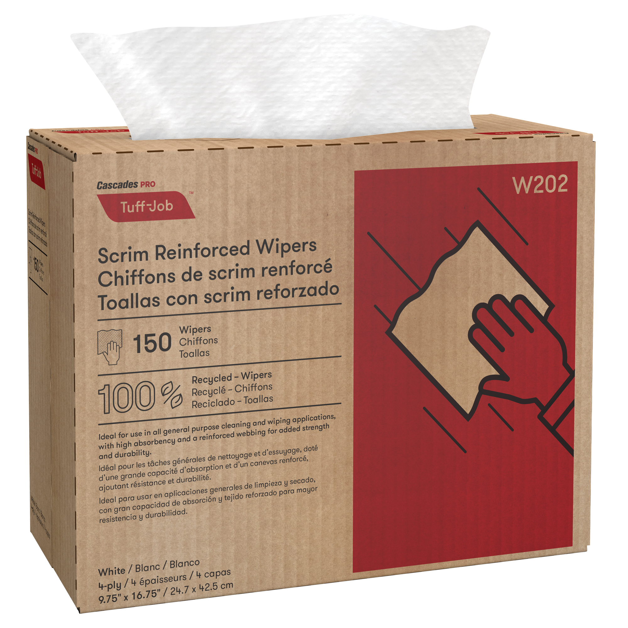 Chiffons renforcés de canevas Pro Tuff-JobMC, Tout usage, 16-3/4" lo x 9-3/4" la