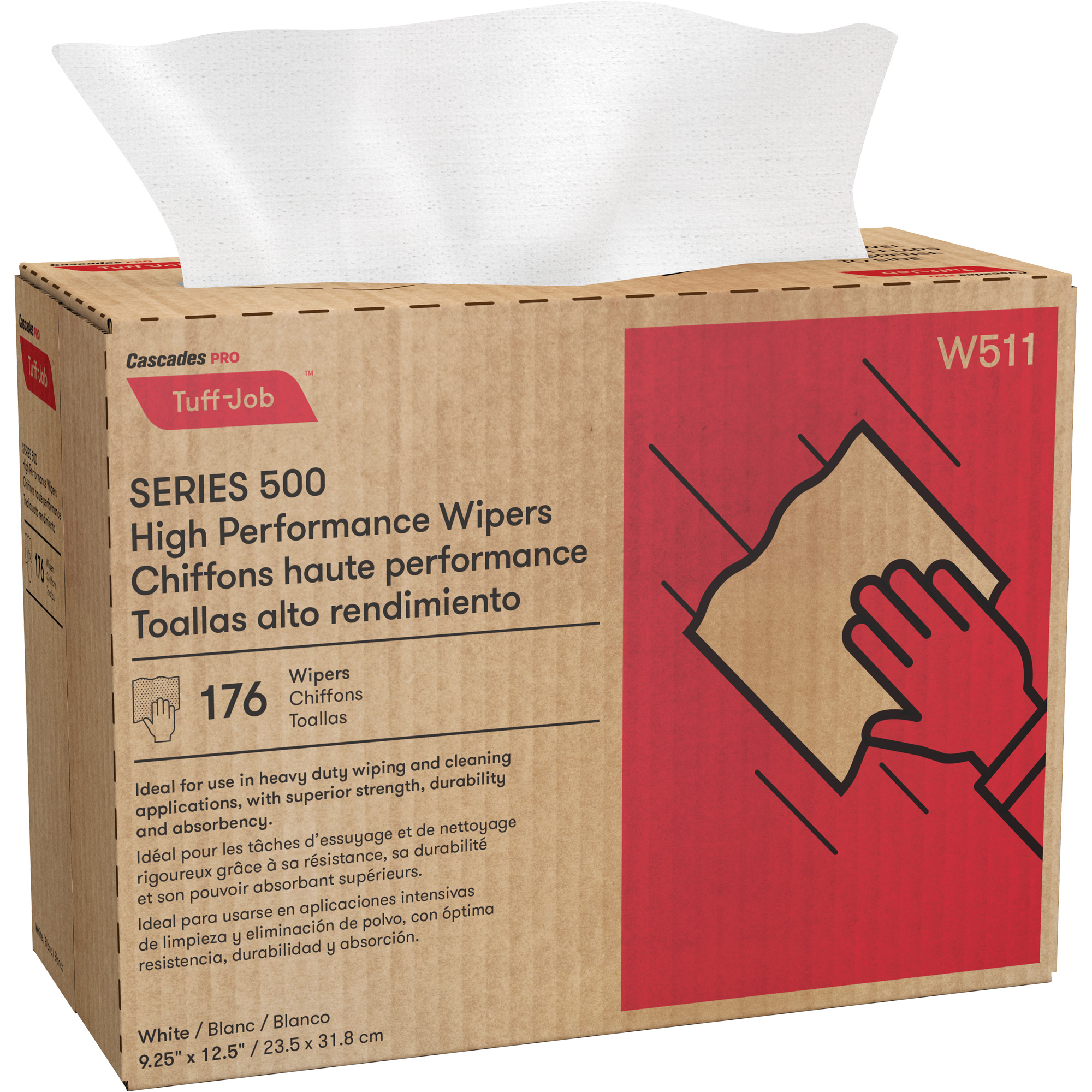 Essuie-tout Spunlace haute performance Pro Tuff-JobMD, Tout usage, 12-1/2" lo x 9-1/4" la