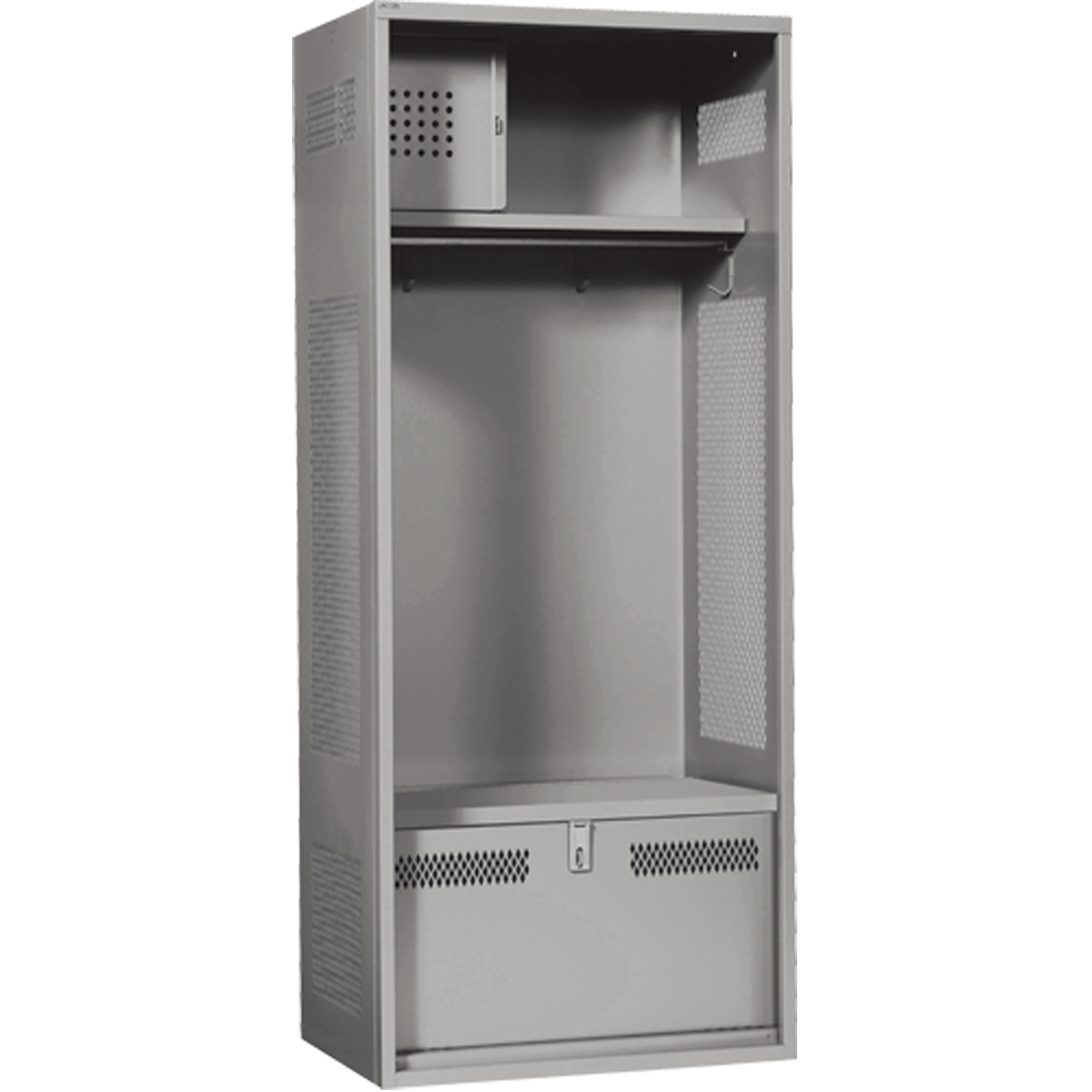 Casier pour équipement, Acier, 24" la x 24" p x 72" h, Gris