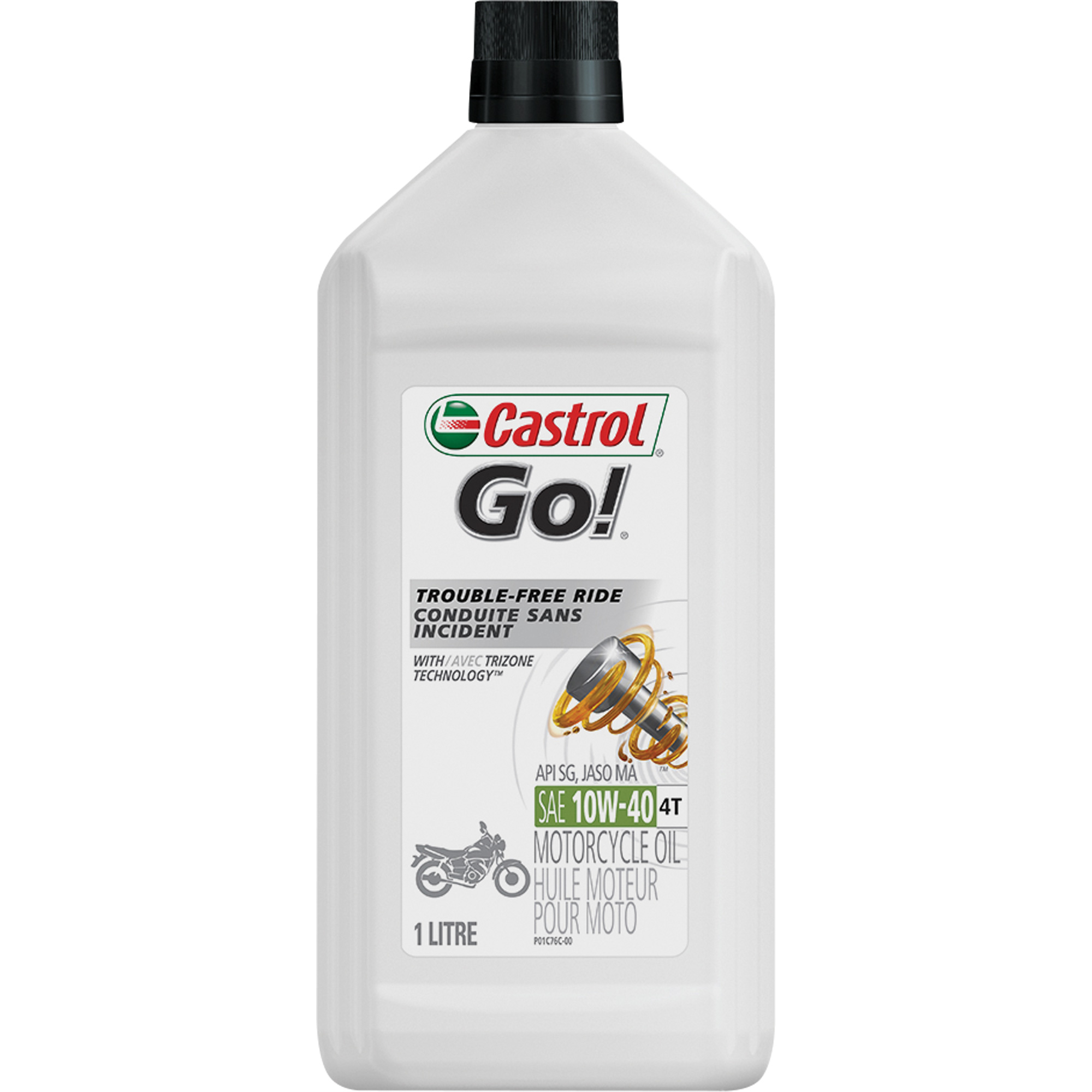 Huile pour moteur de moto 4 temps 10W40 GRANDPRIXMD, 1 L, Bouteille