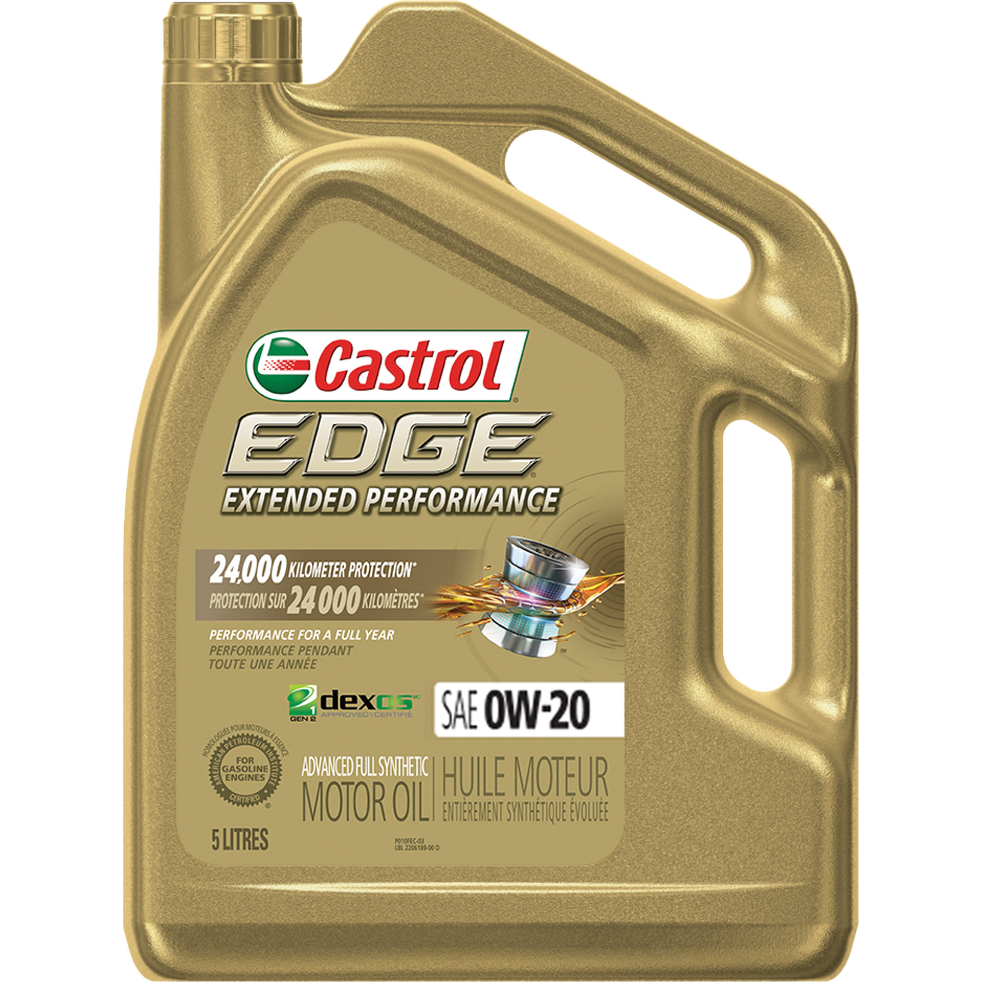 Huile pour moteur performance prolongée 0W-20 EdgeMD, 5 L, Cruche