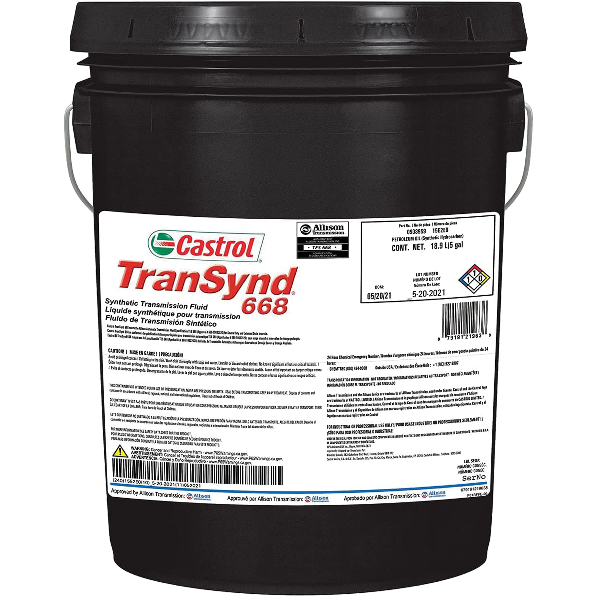 Liquide de transmission automatique entièrement synthétique TranSynd 668