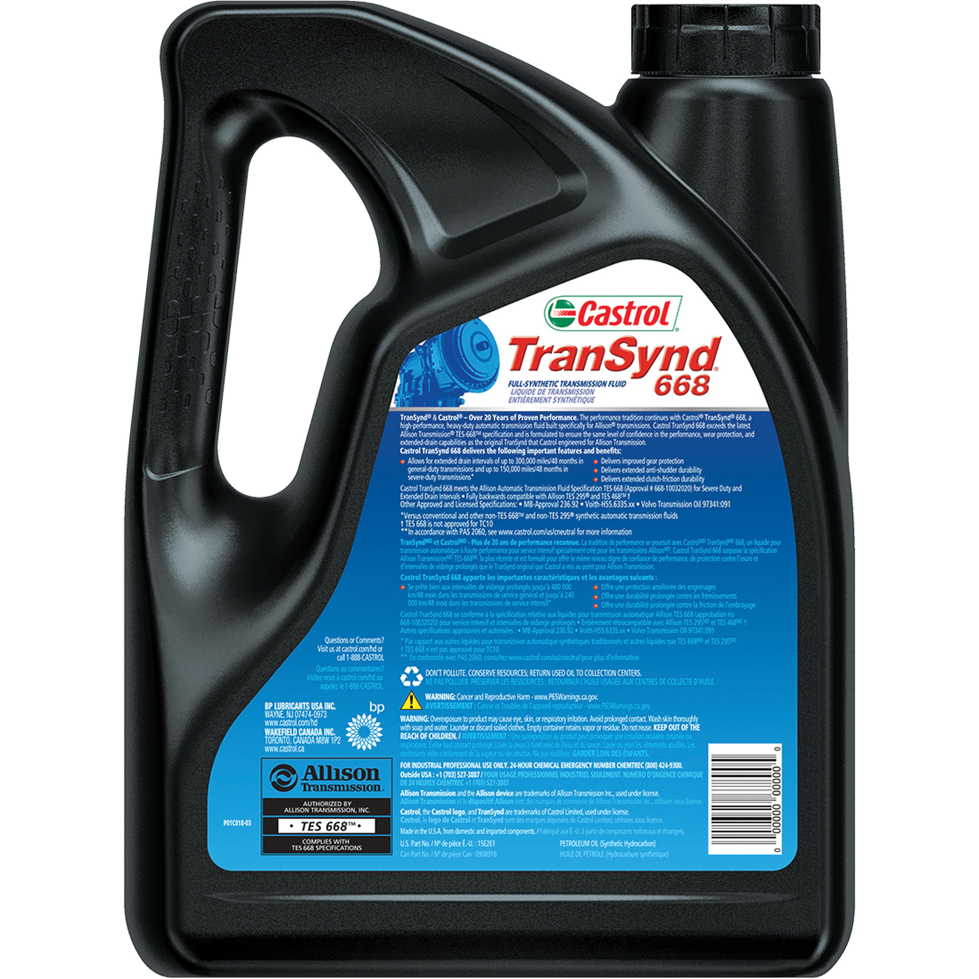 Liquide de transmission automatique entièrement synthétique TranSynd 668