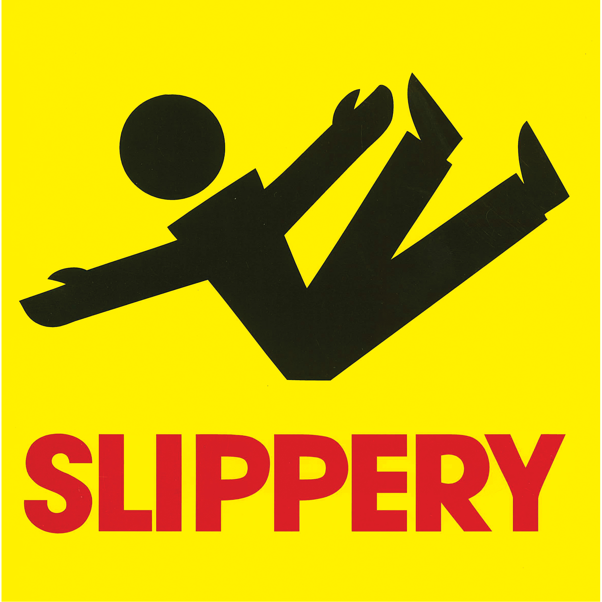 Cônes de déviation - étiquettes de message « Slippery », Adhésif, Anglais avec pictogramme