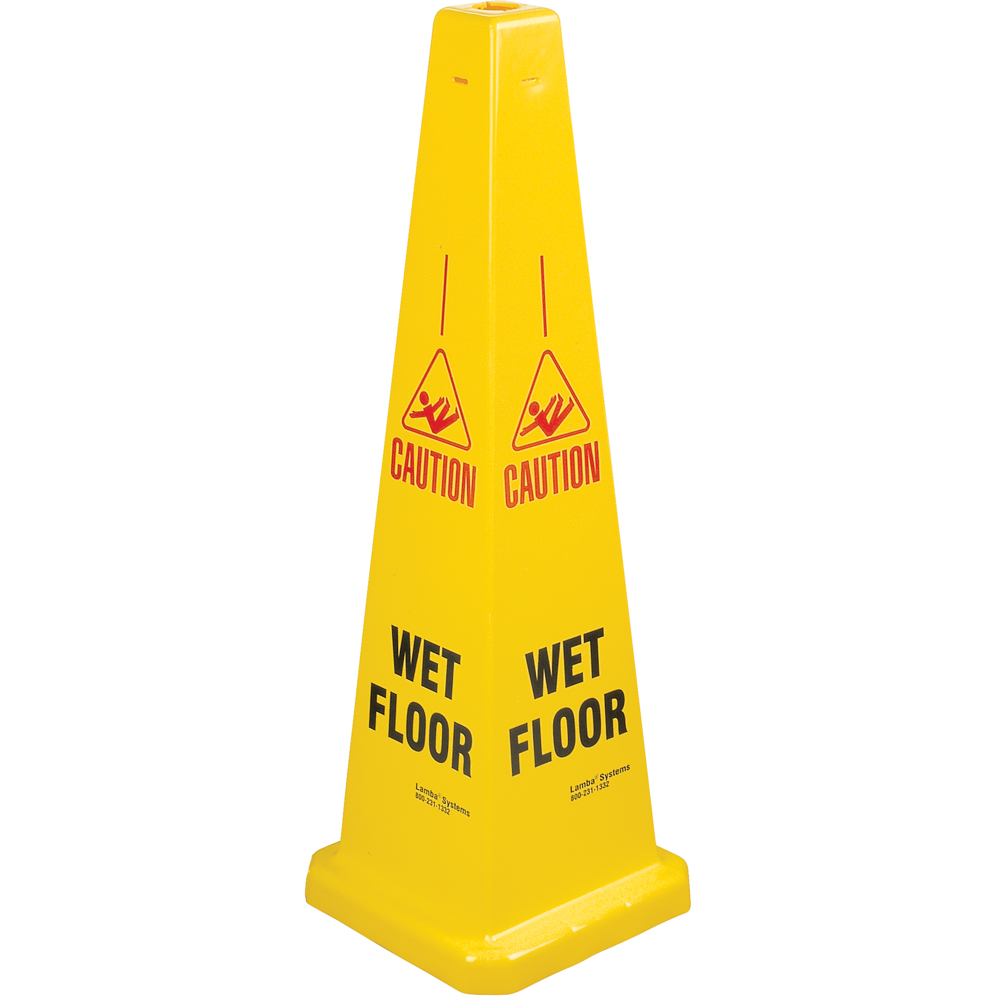 Cônes de déviation « Wet Floor », Anglais avec pictogramme