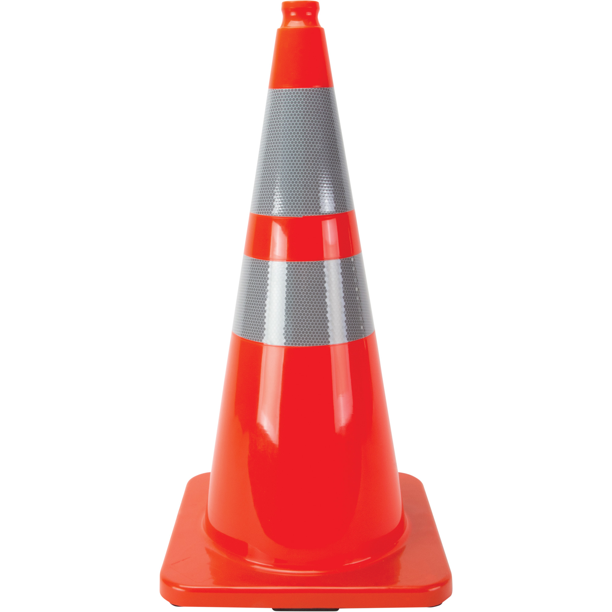 Cônes en retrait, 28", Orange, Bande(s) réfléchissante(s) 4" & 6"